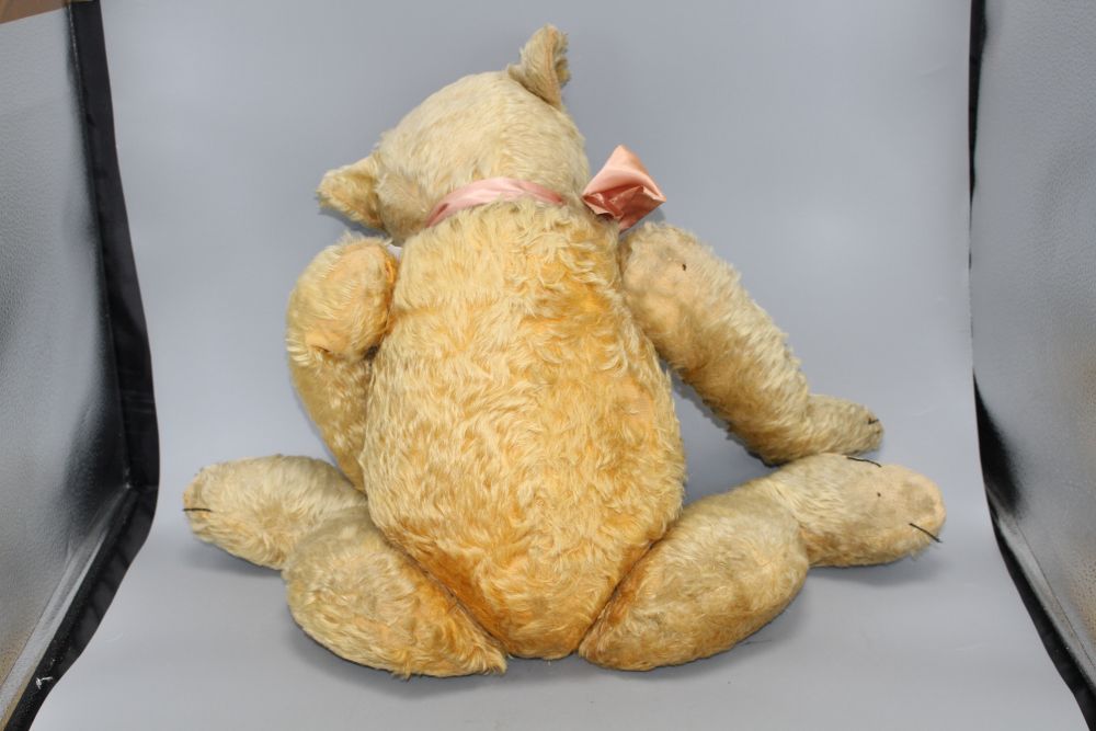 A Chiltern bear, c.1930, 27in., original velvet pads, some hair loss on right left arm and body